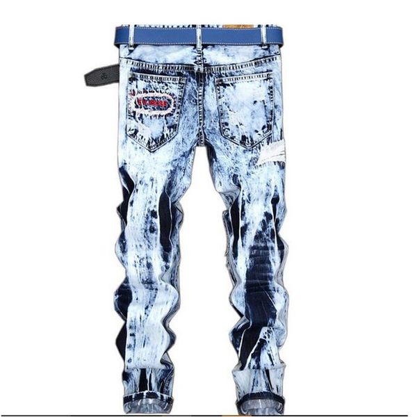 men's distressed ripped jeans patchwork pants slim fit mens moto motorcycle biker denim hip hop punk for men 167#, Blue
men's distressed ripped jeans patchwork pants slim fit mens moto motorcycle biker denim hip hop punk for men 167#, Blue