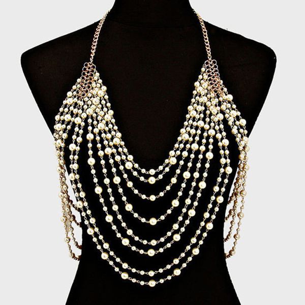 multi layer pearl necklace big pearl necklace statement women jewelry gold chain choker tassel gold jewelry bodychain, Silver
multi layer pearl necklace big pearl necklace statement women jewelry gold chain choker tassel gold jewelry bodychain, Silver