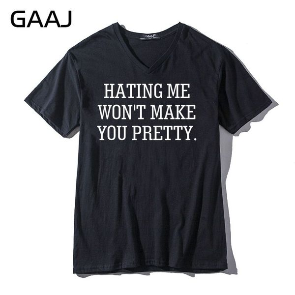gaaj "hating me won't make you pretty" men & women t shirt new v neck short sleeve clothes male brand clothing, White
gaaj "hating me won't make you pretty" men & women t shirt new v neck short sleeve clothes male brand clothing, White