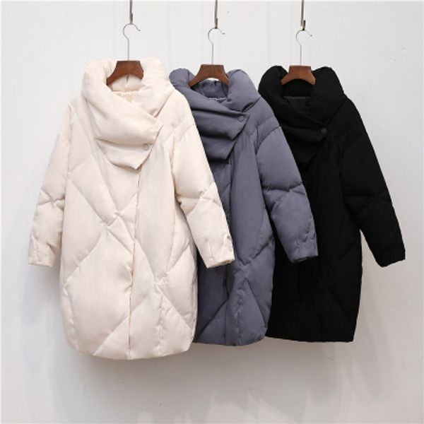 2018 new down jacket women's loose long section casual fashion women's scarf collar warm coat winter high collar coat female, Black
2018 new down jacket women's loose long section casual fashion women's scarf collar warm coat winter high collar coat female, Black