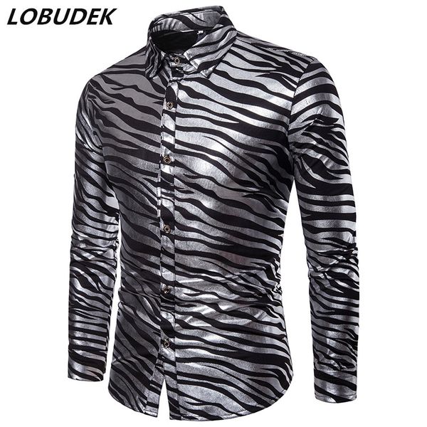 new men's autumn winter slim casual shirts print shirts zebra stripe long sleeve shirt nightclub male singer dance stage costume, White;black
new men's autumn winter slim casual shirts print shirts zebra stripe long sleeve shirt nightclub male singer dance stage costume, White;black