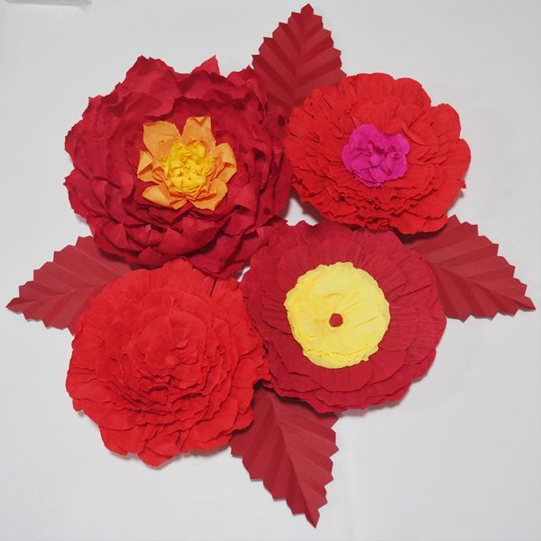 Giant Crepe Paper Flowers Artificial Flowers 4PCS+Leaves 4PCS For Wedding & Event Backdrop Baby Nursery Photography
Giant Crepe Paper Flowers Artificial Flowers 4PCS+Leaves 4PCS For Wedding & Event Backdrop Baby Nursery Photography