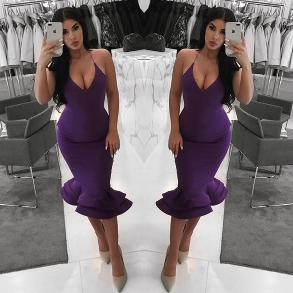 elegant short prom dresses purple mermaid deep neckline evening gowns south african cocktail party dress women formal wear, Black
elegant short prom dresses purple mermaid deep neckline evening gowns south african cocktail party dress women formal wear, Black