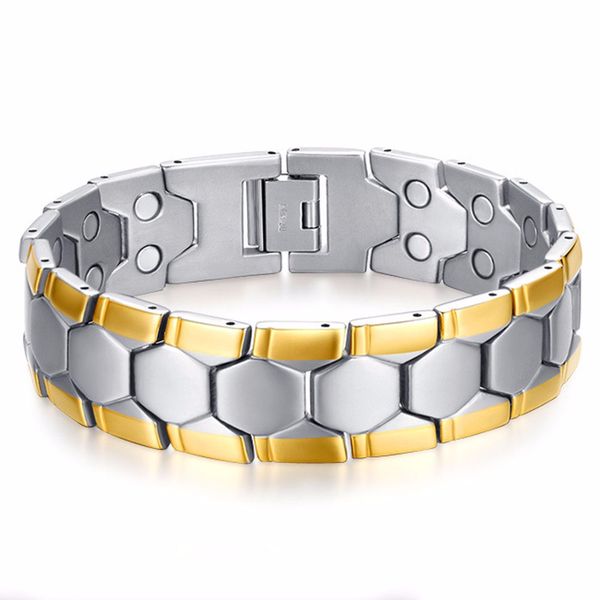 fashion men's cool bracelets & bangles magnetic silver/gold 316l stainless steel charm bracelet jewelry for man 21cm *18mm, Black
fashion men's cool bracelets & bangles magnetic silver/gold 316l stainless steel charm bracelet jewelry for man 21cm *18mm, Black