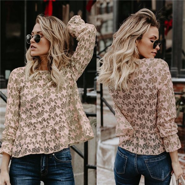 women lace tops blouse sexy o neck shirt long sleeve sweet blouse blusa, White
women lace tops blouse sexy o neck shirt long sleeve sweet blouse blusa, White