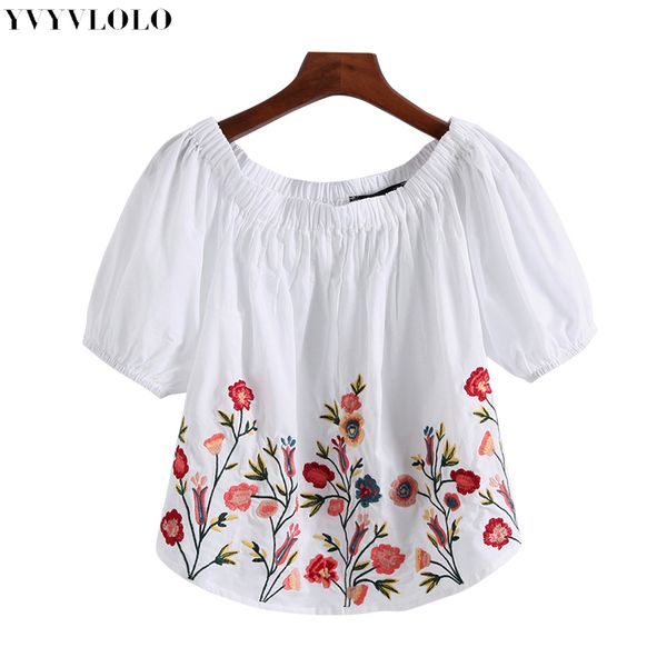 yvyvlolo women flowers embroidered shirt blouses ruffle trim embroidered floral shirt female loose short blouses blusas, White
yvyvlolo women flowers embroidered shirt blouses ruffle trim embroidered floral shirt female loose short blouses blusas, White