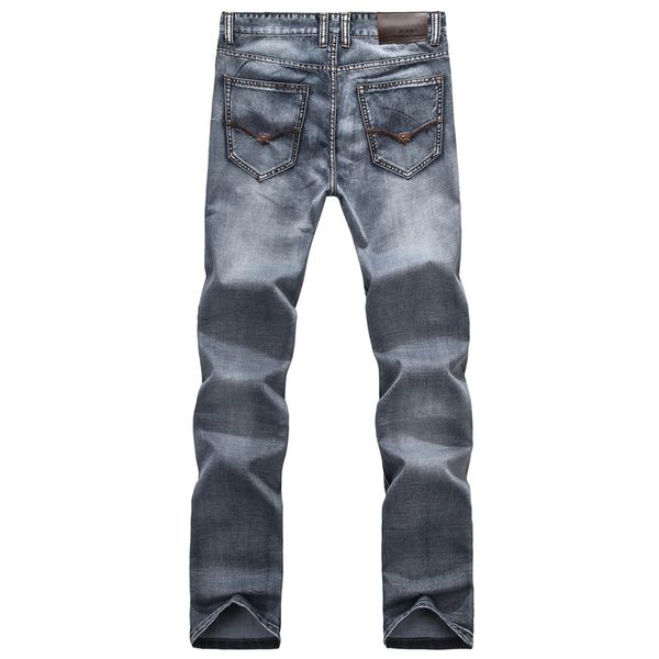 

марка весна лето ретро ностальгия прямые джинсовые джинсы мужчины размер 28 -40 случайные мужчины длинные брюки брюки байкер жан, Blue
