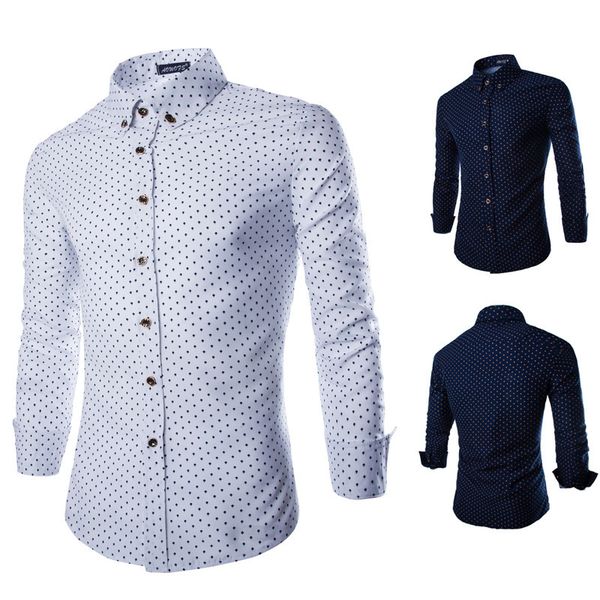 2018 new fashion brand men clothes slim fit men long sleeve shirt polka dot casual shirt, White;black
2018 new fashion brand men clothes slim fit men long sleeve shirt polka dot casual shirt, White;black