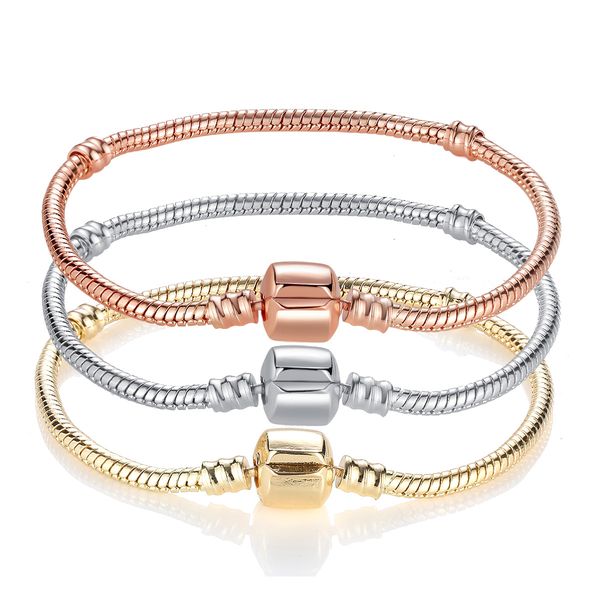 Wholesale-2018 925 Sterling Silver 3mm Snake Chain Fit Pandora Bracelet Charm Bead Bracelet Gift For Men Women 17~21cm
Wholesale-2018 925 Sterling Silver 3mm Snake Chain Fit Pandora Bracelet Charm Bead Bracelet Gift For Men Women 17~21cm