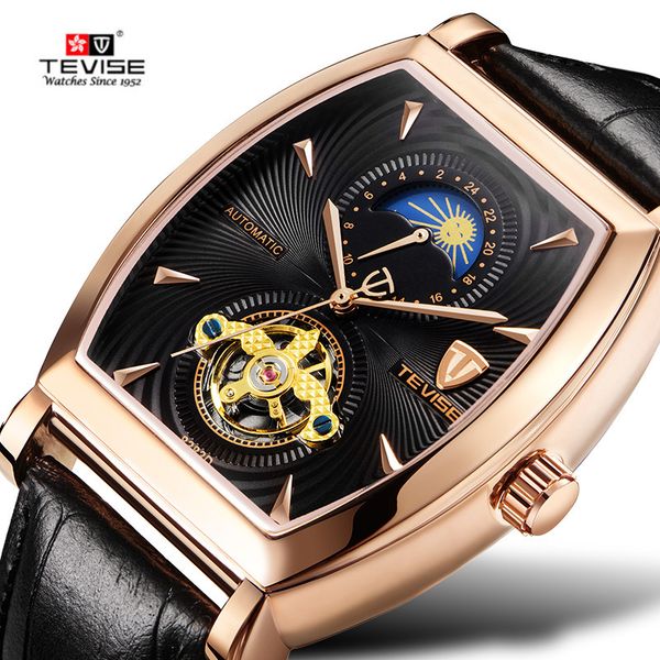 tevise watch men sport automatic mechanical mens watch luxury square genuine leather waterproof moon phase wristwatches clock d18100706, Slivery;brown
tevise watch men sport automatic mechanical mens watch luxury square genuine leather waterproof moon phase wristwatches clock d18100706, Slivery;brown