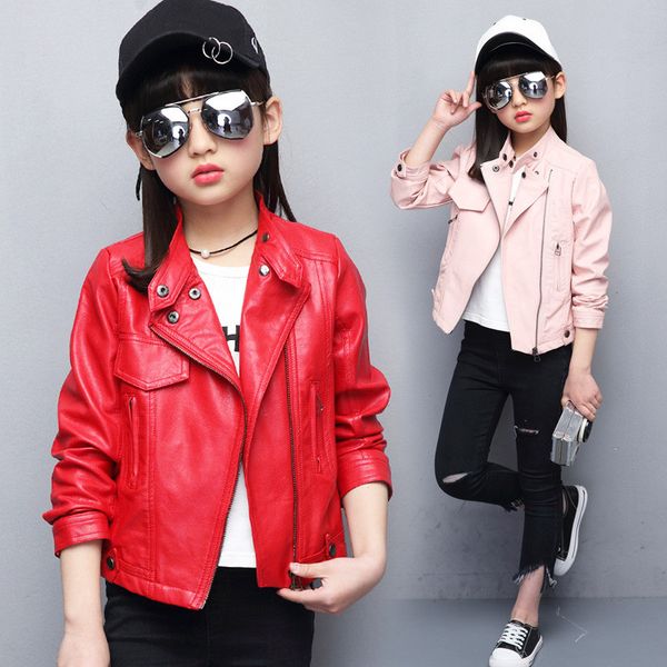 classic girl leather jacket solid lady style zipper coat jacket for 4-12years girls kids children fashion jacket clothing, Blue;gray
classic girl leather jacket solid lady style zipper coat jacket for 4-12years girls kids children fashion jacket clothing, Blue;gray