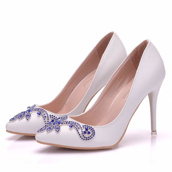 new fashionl handmade pointed toe shoes for women 9cm heels blue rhinestone wedding shoes thick heel shoes plus size bridal heels, Black
new fashionl handmade pointed toe shoes for women 9cm heels blue rhinestone wedding shoes thick heel shoes plus size bridal heels, Black