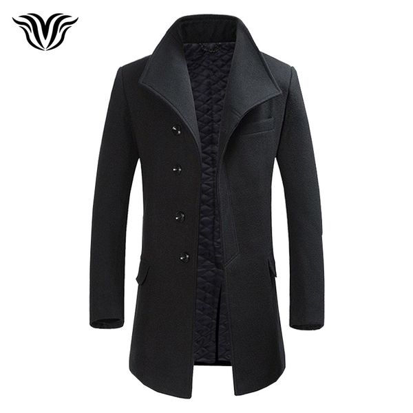 2018 winter new style luxury thick warm wool coat business casual single-breasted lapel men's solid color coat, Black
2018 winter new style luxury thick warm wool coat business casual single-breasted lapel men's solid color coat, Black