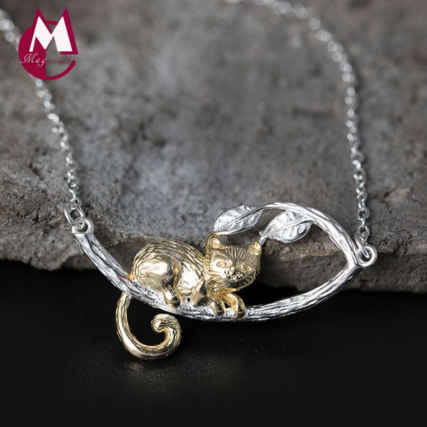 925 sterling silver necklaces women original design leaves lovely cute cat pendant long chain handmade animal fine jewelry yn61
925 sterling silver necklaces women original design leaves lovely cute cat pendant long chain handmade animal fine jewelry yn61