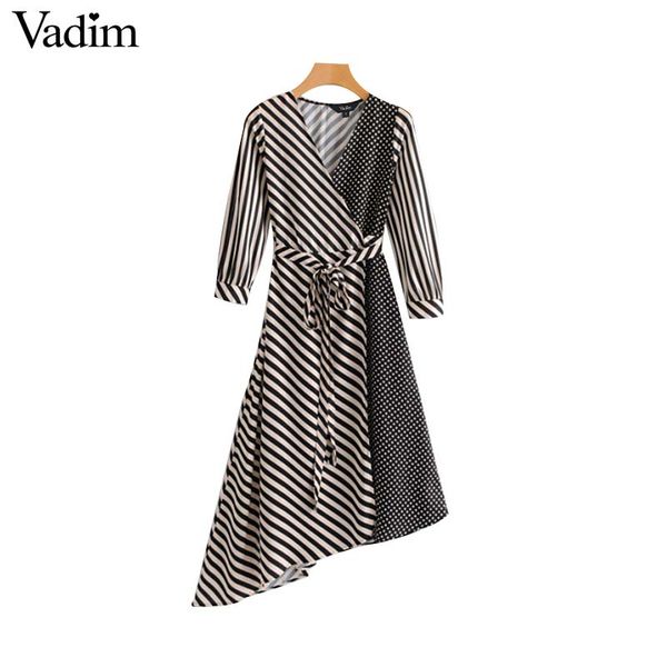 vadim v neck stripe polka dot patchwork dress bow tie sashes pleated ladies fashion asymmetrical dresses vestidos mujer qz3597, White;black
vadim v neck stripe polka dot patchwork dress bow tie sashes pleated ladies fashion asymmetrical dresses vestidos mujer qz3597, White;black