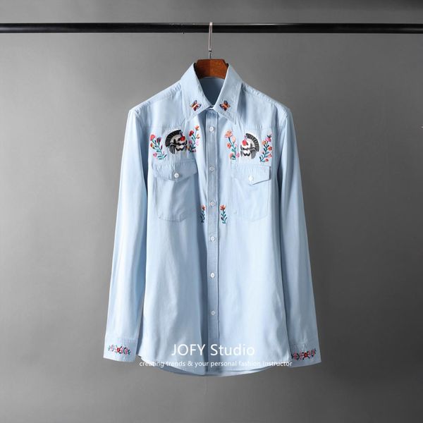 autumn winter new color maya style ten thousand needles precision embroidery fashion show luxury shirt men, White;black
autumn winter new color maya style ten thousand needles precision embroidery fashion show luxury shirt men, White;black