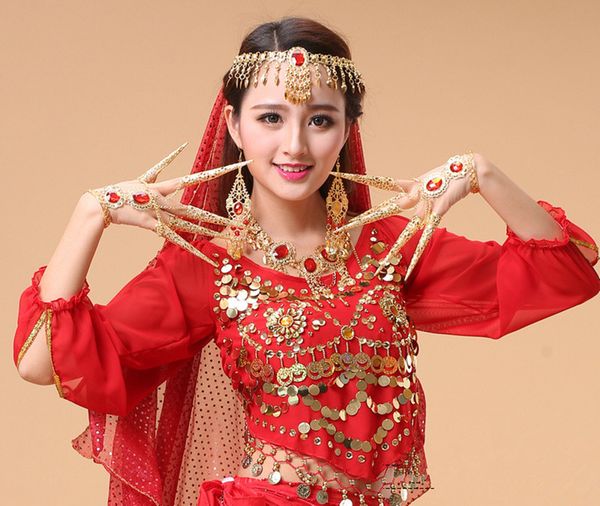 finger set indian dance accessories ring bracelet dance accessories show props long fingers dhl hipping, Red;gold
finger set indian dance accessories ring bracelet dance accessories show props long fingers dhl hipping, Red;gold