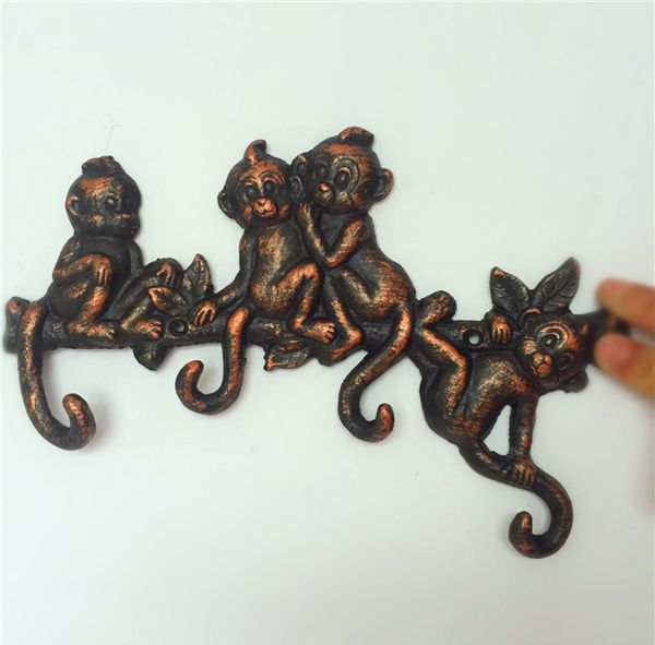 2 pieces cast aluminum decorative coat rack with 4 hooks monkey key clothes hanger holder wall home decor antique ing
2 pieces cast aluminum decorative coat rack with 4 hooks monkey key clothes hanger holder wall home decor antique ing