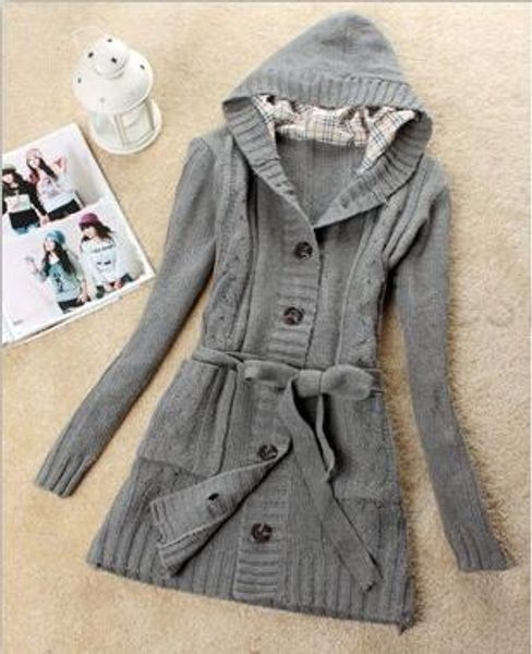 women designer winter thin sweater casual solid color hooded female long length woman outwear knited coat, White;black
women designer winter thin sweater casual solid color hooded female long length woman outwear knited coat, White;black