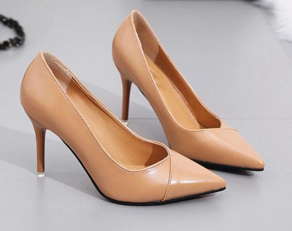 send 2018 spring new style fashion pointed end fine heel high heels women's shoes, Black
send 2018 spring new style fashion pointed end fine heel high heels women's shoes, Black