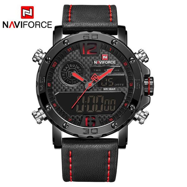 naviforce original mens watches sport watch men leather strap waterproof miliary led quartz wrist watch clock, Slivery;brown
naviforce original mens watches sport watch men leather strap waterproof miliary led quartz wrist watch clock, Slivery;brown