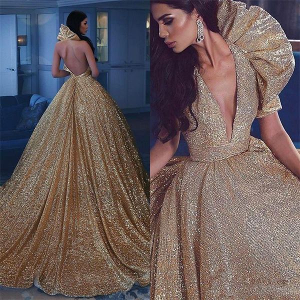 new arabic backless mermaid prom dresses berta evening dress gold sequins v neck formal red carpet dress, Black
new arabic backless mermaid prom dresses berta evening dress gold sequins v neck formal red carpet dress, Black