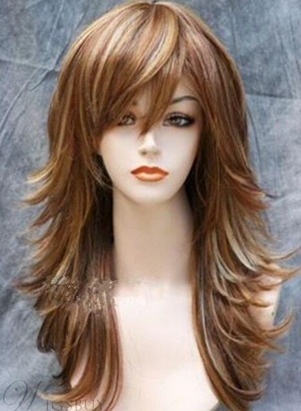 long mixed color layered side wavy hairstyle synthetic capless wig 18 inches, Black;brown
long mixed color layered side wavy hairstyle synthetic capless wig 18 inches, Black;brown