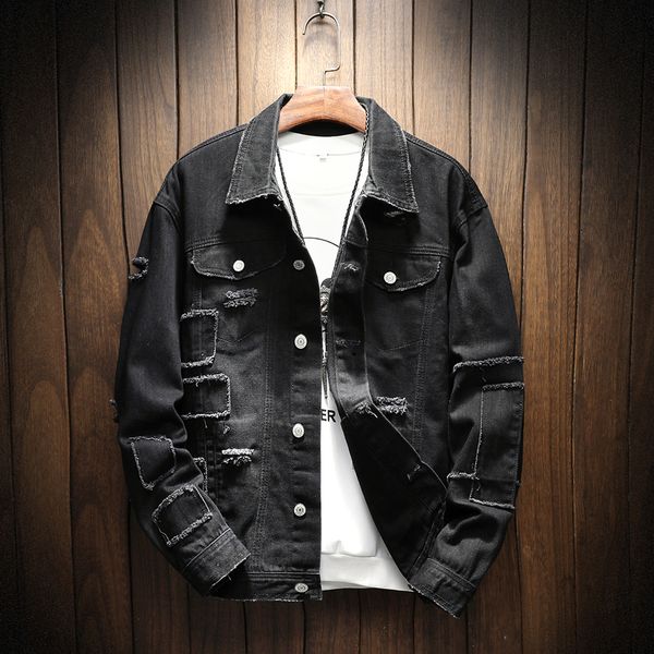 fashion casual denim jacket men's plus size m-5xl 2018 spring new hole patch fashion business casual denim jacket coat men, Black;brown
fashion casual denim jacket men's plus size m-5xl 2018 spring new hole patch fashion business casual denim jacket coat men, Black;brown