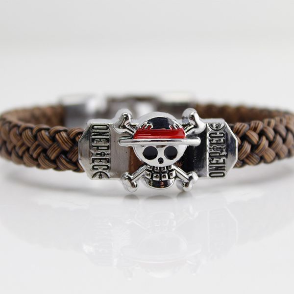 fashion mens black leather luffy bracelet jewelry, Golden;silver
fashion mens black leather luffy bracelet jewelry, Golden;silver