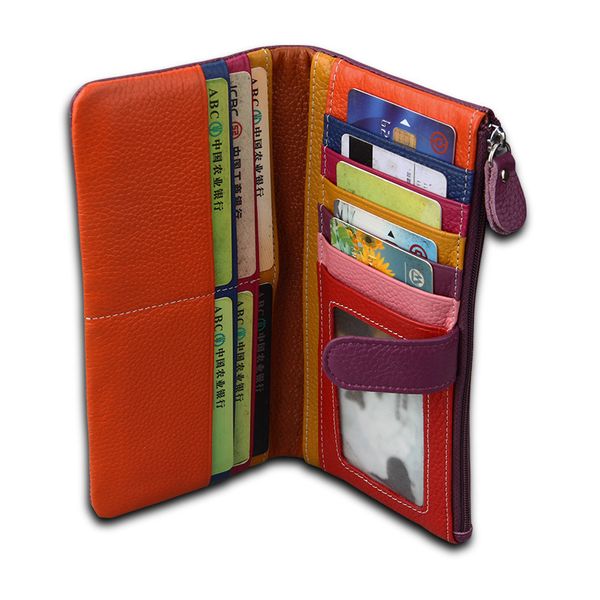 fashion women long wallets genuine cow leather zipper wallet women's long design purse two fold more color clutch bag, Red;black
fashion women long wallets genuine cow leather zipper wallet women's long design purse two fold more color clutch bag, Red;black