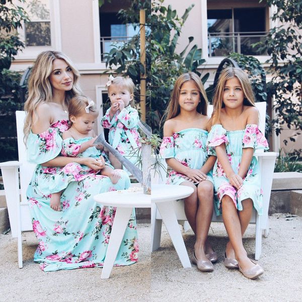 2018 mother and daughter casual bohemian style off shoulder formal print long maxi dress mommy&me matching outfits, Black;gray
2018 mother and daughter casual bohemian style off shoulder formal print long maxi dress mommy&me matching outfits, Black;gray