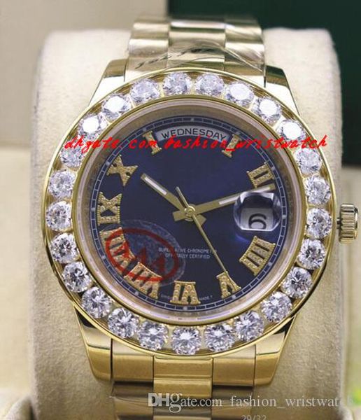 luxury wristwatch amazing blue/red dial mens ii 18k 41mm yellow gold bigger diamond automatic mechanical men watches, Slivery;brown
luxury wristwatch amazing blue/red dial mens ii 18k 41mm yellow gold bigger diamond automatic mechanical men watches, Slivery;brown