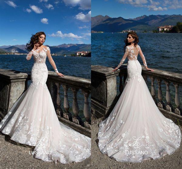 lussano mermaid wedding dress lace sheer neck long illusion sleeves applique arabic dubai wedding bridal gowns robe de marié, White
lussano mermaid wedding dress lace sheer neck long illusion sleeves applique arabic dubai wedding bridal gowns robe de marié, White