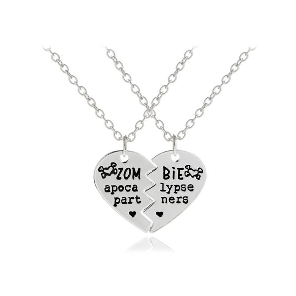 Fa hion tyle jewelry broken heart quot zombie apocalyp e partner quot friend couple hand tamped pendant necklace 2pc 1lot 
Fa hion tyle jewelry broken heart quot zombie apocalyp e partner quot friend couple hand tamped pendant necklace 2pc 1lot