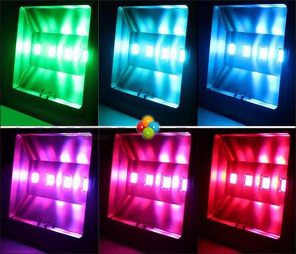 Dhl Led Flood Lights 100w 150w 200w 300w 400w 500w 600w Rgb / Warm / Cold White Led Floodlight Outdoor Waterproof Led Flood Lighting