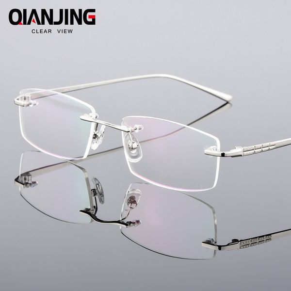 qianjing new men business ultra light frameless glasses spectacle frame rimless optical glasses frame oculos de grau, Silver
qianjing new men business ultra light frameless glasses spectacle frame rimless optical glasses frame oculos de grau, Silver