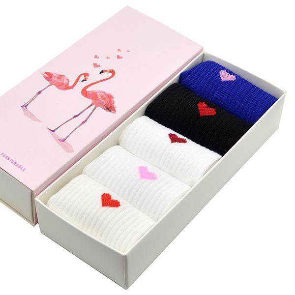 5 pair/set red heart print women crew socks plain color cute harajuku fashion funny girls socks with gift box, Black;white
5 pair/set red heart print women crew socks plain color cute harajuku fashion funny girls socks with gift box, Black;white