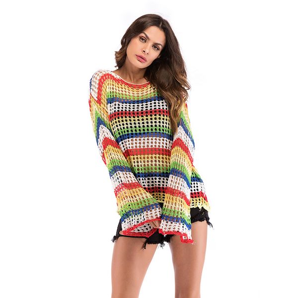 autumn fashion flare sleeve pullover t-shirt multi color big hole knitted thin ladies hollow out t-shirt, White
autumn fashion flare sleeve pullover t-shirt multi color big hole knitted thin ladies hollow out t-shirt, White