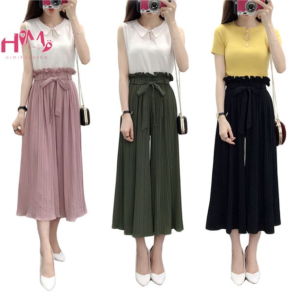 wholesale-high waist bandage chiffon wide leg pants for women nine points casual pleated wide leg summer vintage boho female trousers 2017, Black;white
wholesale-high waist bandage chiffon wide leg pants for women nine points casual pleated wide leg summer vintage boho female trousers 2017, Black;white