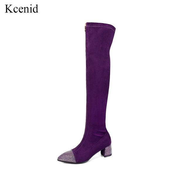 kcenid front zipper women suede leather over the knee boots winter pointed toe rhinestone heels shoes stretch thigh high boots, Black
kcenid front zipper women suede leather over the knee boots winter pointed toe rhinestone heels shoes stretch thigh high boots, Black