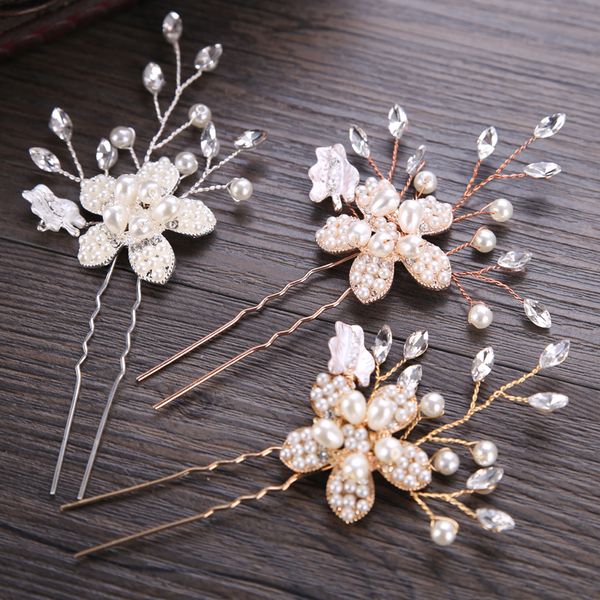 rose gold/gold/silver color pearl rhinestone hair pins wedding hair jewelry accessories bridal head flower sticks for women, Golden;white
rose gold/gold/silver color pearl rhinestone hair pins wedding hair jewelry accessories bridal head flower sticks for women, Golden;white