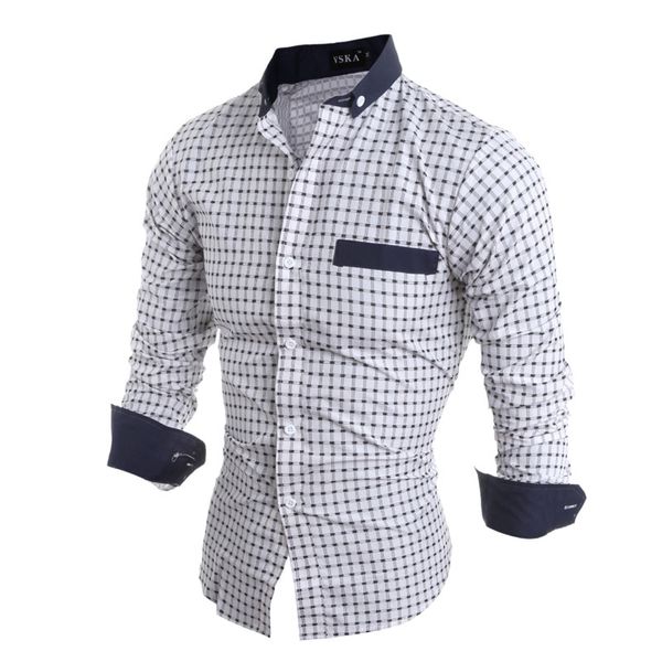 

wsgyj men's plaid shirt 2018 brand long-sleeved slim men shirts comfortable soft white shirt casual business dress xxl, White;black