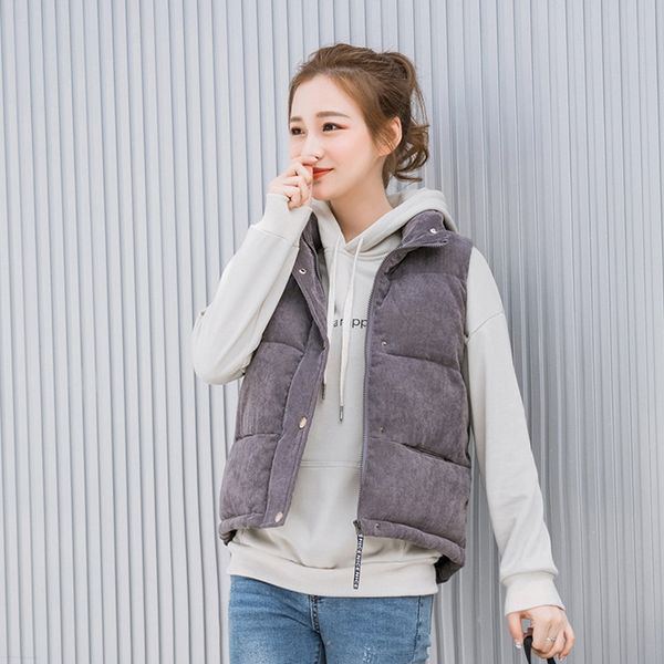 women autumn winter stand-up jacket coat cotton suede cool vest waistcoat female 2018 plus size casual street style basic coats, Black;white
women autumn winter stand-up jacket coat cotton suede cool vest waistcoat female 2018 plus size casual street style basic coats, Black;white