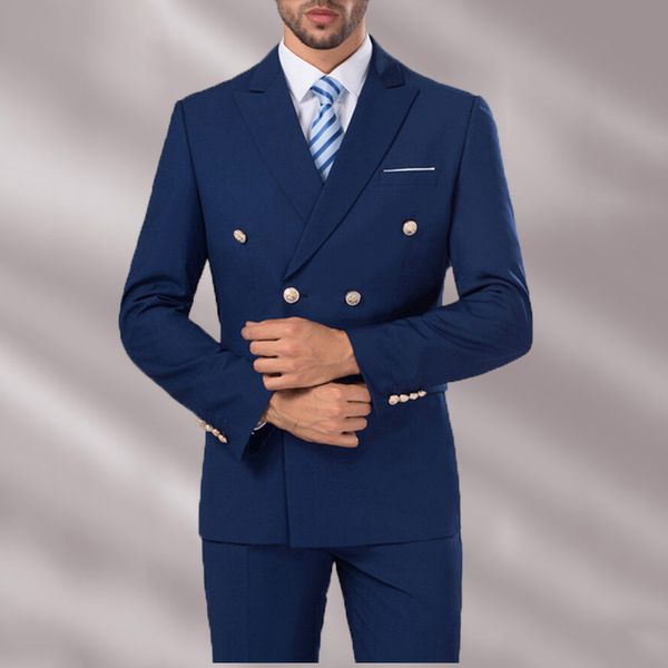 2018 tailored navy blue men suits smart casual peaked lapel jacket double breasted man blazer business wedding prom tuxedo pants, White;black 
2018 tailored navy blue men suits smart casual peaked lapel jacket double breasted man blazer business wedding prom tuxedo pants, White;black