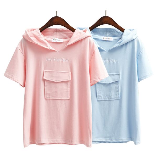 2018 women's kawaii preppy style embroidery letter pocket with a hood t-shirt female harajuku cute tees and for women, White
2018 women's kawaii preppy style embroidery letter pocket with a hood t-shirt female harajuku cute tees and for women, White