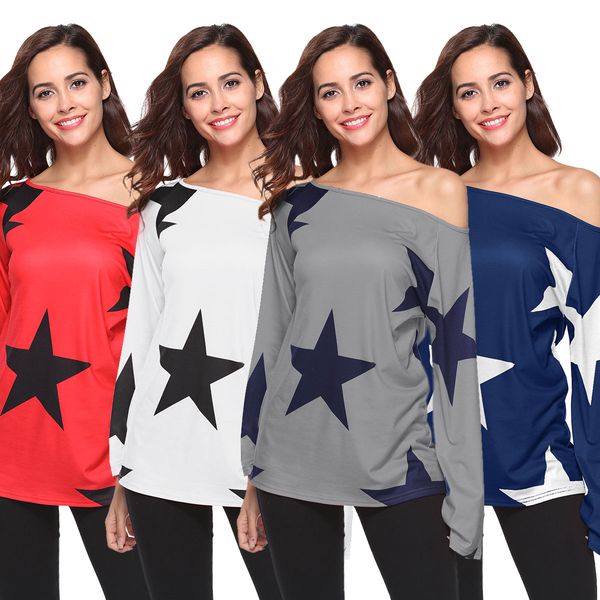 Women stars printed off-shoulder tops spring long sleeve cotton t shirts women spring autumn tshirt streetwear AM121
Women stars printed off-shoulder tops spring long sleeve cotton t shirts women spring autumn tshirt streetwear AM121