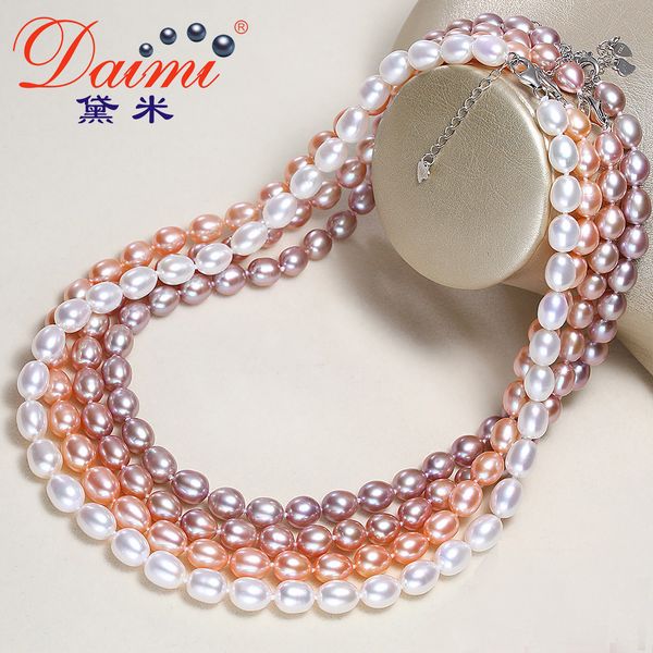 daimi 2018 new 100% natural freshwater pearl necklace 7-8mm pink/ purple/ pink purple/ white pearl brand jewelry for woman, Silver
daimi 2018 new 100% natural freshwater pearl necklace 7-8mm pink/ purple/ pink purple/ white pearl brand jewelry for woman, Silver