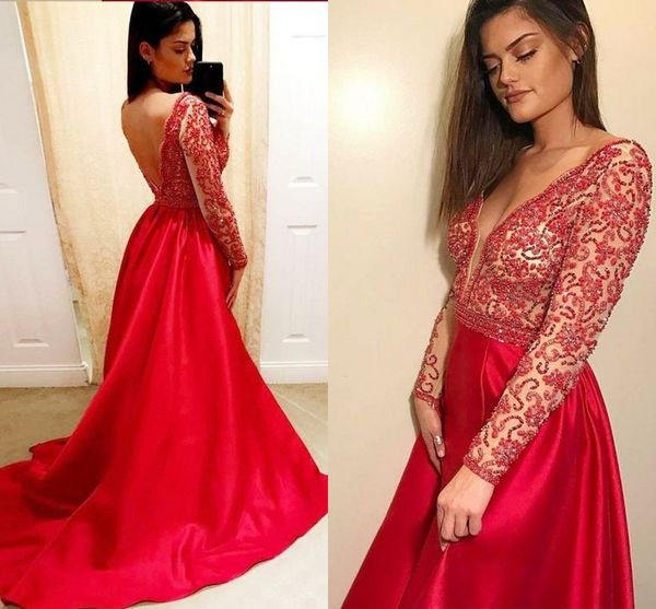 luxury beading crystal formal prom dresses deep v-neck illusion long sleeve v backless evening dress red carpet dress formal gowns women, Black
luxury beading crystal formal prom dresses deep v-neck illusion long sleeve v backless evening dress red carpet dress formal gowns women, Black