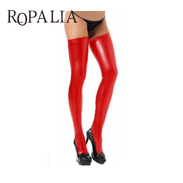 women stockings spandex thigh high women black red solid color latex catsuit stockings, Black;white
women stockings spandex thigh high women black red solid color latex catsuit stockings, Black;white