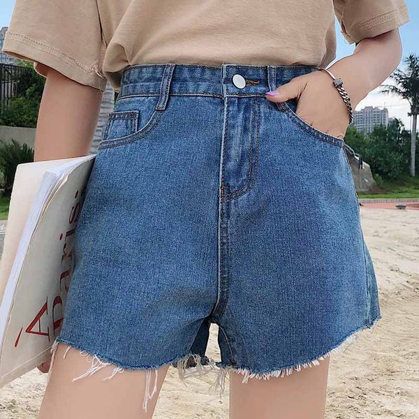 new korean version of the wild wide leg pants high waist was thin korean style dark loose student denim shorts female, Blue
new korean version of the wild wide leg pants high waist was thin korean style dark loose student denim shorts female, Blue